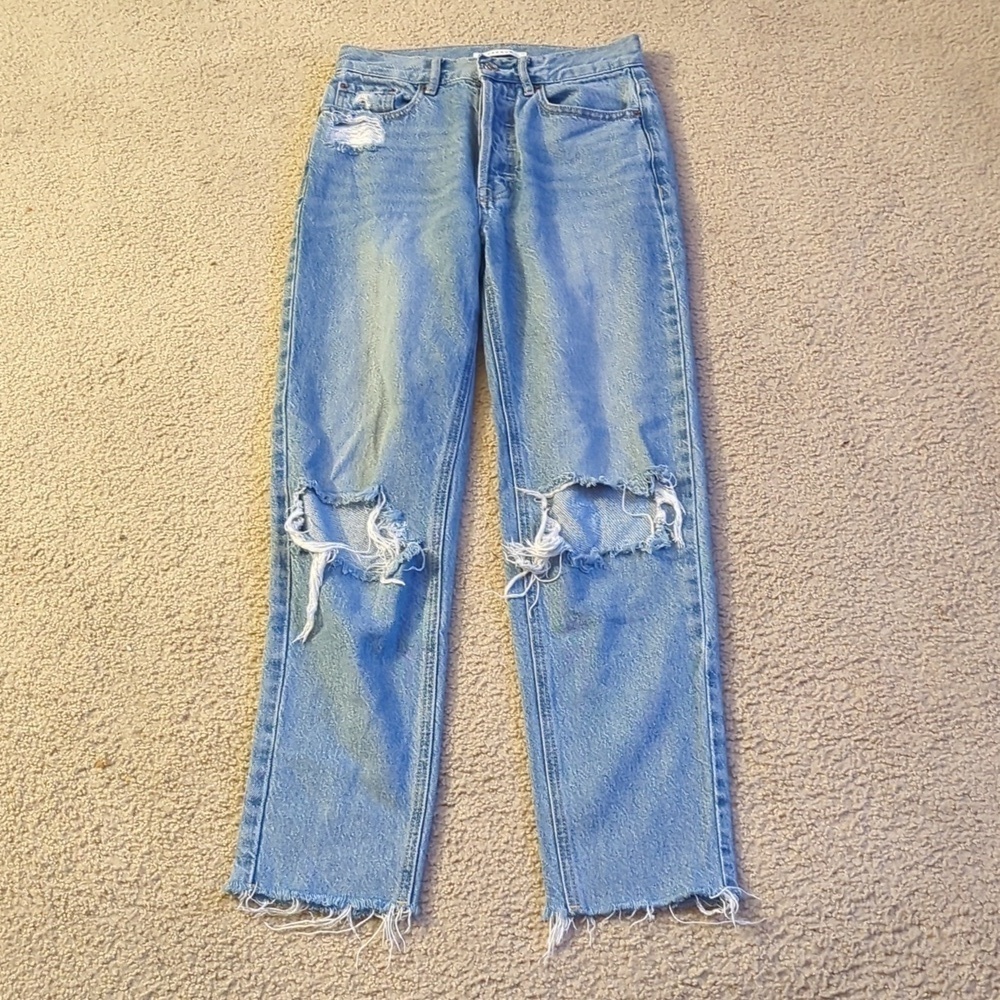 PacSun Ultra High Rise Slim Button Fly Light Wash Denim Jeans Size 24 - Picture 3 of 10